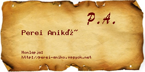 Perei Anikó névjegykártya